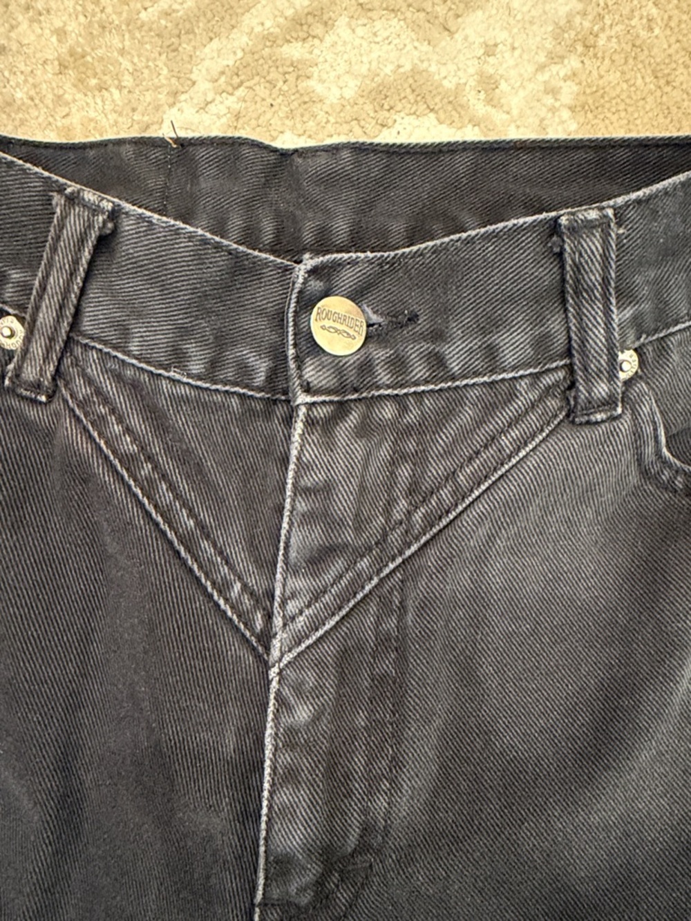 VINTAGE Rough Rider by Circle T // Women's Black 1980s  Denim Jeans size 9 - Picture 12 of 13